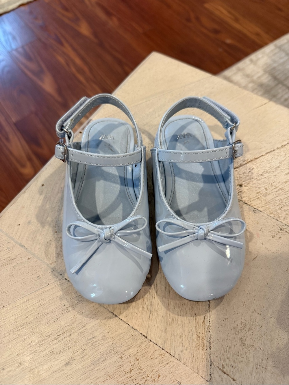 Zara Baby Blue Patent Mary Jane with Bow Strap